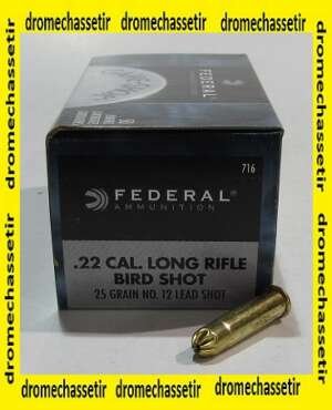boite de 50 cartouches de 22Lr de marque Federal Game shok, a grenailles plombs N°12