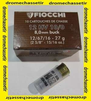 boite 10 cartouches Fiocchi, cal 12/67, plombs 10/0, chevrotines 27 grains
