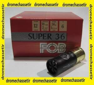 Boite 25 cartouches Fob Passion super 36, cal 12/70, bourre jupe, plombs numero 6