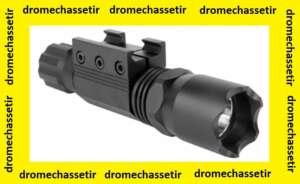 lampe tactique de 160 lumens avec montage pour rail picatinny de 21mm de largeur avec cordon switch et piles CR123A