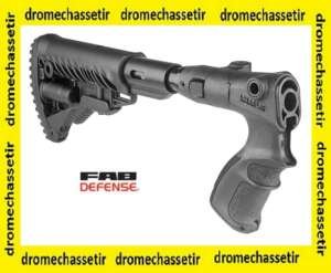 CROSSE RÉTRACTABLE ET PLIANTE avec absorbeur de recul TYPE M4 FAB DEFENSE AGMF500FKSB POUR Mossberg 500 et Maverick 88, NOIRE