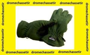 Paire de gants Thinsulate en polaire avec paume renforcé, coloris kaki