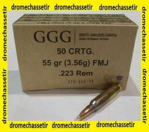Boite de 50 Cartouches GGG, cal 223 Rem, 55 grains FMJBT