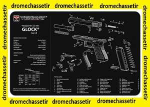 Tapis de nettoyage neoprene decor Pistolet GLOCK gen 4