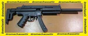 Carabine GSG 16, cal 22Lr, canon 42cm avec silencieux, chargeur 22 cartouches, Noir