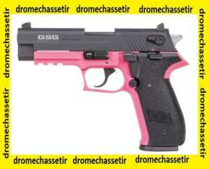 Pistolet GSG Firefly, cal 22lr, canon fileté , rose