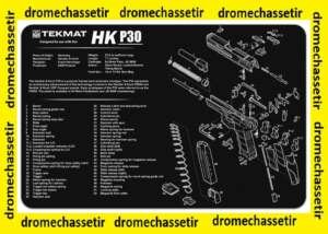 Tapis de nettoyage neoprene decor pistolet H&K P30