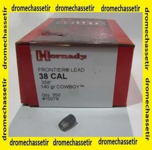 boite de 350 Ogives plombs Hornady Cowboy cal 358, 140 grains, ref 10078