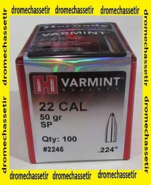 boite de 100 ogives, cal 22, Varmint SP, 50 grains, ref 2245
