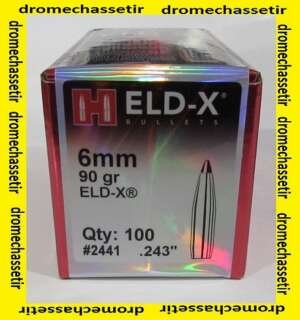 boite 100 ogives Hornady, 6mm, ELD-X 90 grains, ref 2441