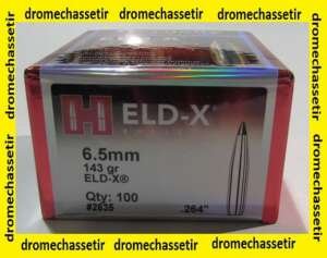 boite de 100 ogives Hornady ELD-X ,cal 6,5mm, 143 grains, ref 2635