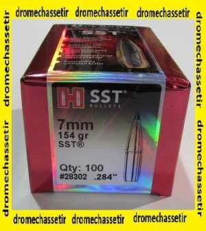 boite de 100 ogives Hornady, cal 7mm (0.284), SST 154 Grains, ref 28302