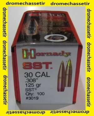 boite de 100 ogives Hornady, cal 30 (0.308), SST 125 Grains
