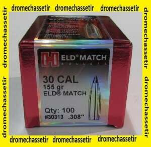 boite de 100ogives Hornady, cal 30, ELD Match 155 grs, ref 30313