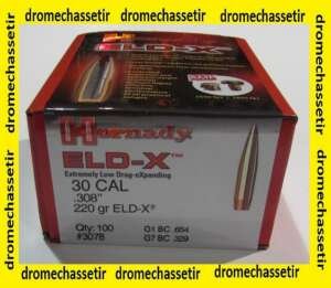 boite de 100 ogives Hornady , cal 308, ELD-X, 220 grains , ref 3078