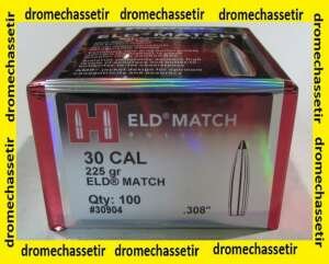 boite de 100 ogives Hornady ELD-Match , cal 308 (7.62mm), poids 225grs, ref 30904