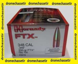 boite de 100 ogives Hornady, cal 348, FTX 200 grains, ref 3415