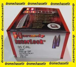 boite de 100 ogives Hornady, cal 35 (0.358), Interlock SP 200 Grains, ref 3510