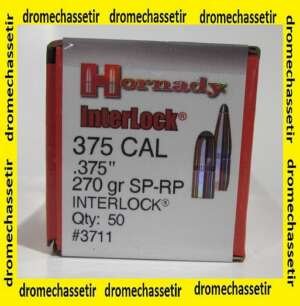 boite de 50 ogives Hornady, cal 375, 270 grains SP-RP, 3711