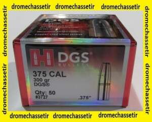 Boite de 50 Ogives Hornady DGS, cal 375, 300 grains, ref 3727