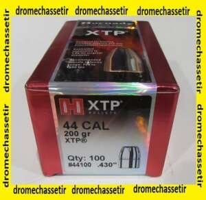 lot 100 ogives Hornady XTP pointe creuse , cal 44, poids 200 grs