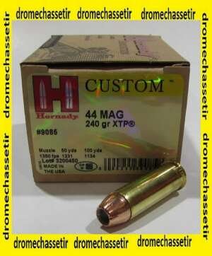 BOITE 20 CARTOUCHES HORNADY 44REMINGTON MAGNUM 240GR JHP/XTP 9085