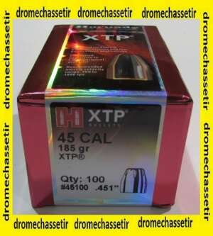 boite de 100 ogives Hornady, cal 45, 185 grains XTP MAG, ref 45100