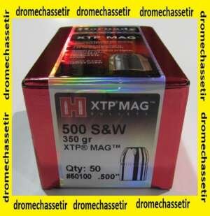 boite 50 ogives Hornady XTP Mag , cal 500 Smith & Wesson, poids 350 grs