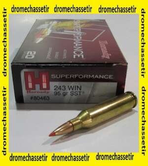 1 boite de 20 cartouches de calibre 243 winchetser,Hornady 95 grs SST, ref 80463