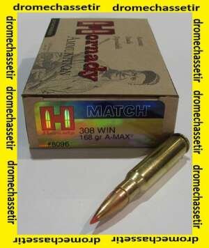 1 boite de 20 cartouches Hornady, calibre 308 Winchester Amax 168 grains