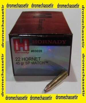 Boite de 50 cartouches Hornady Match, cal 22 Hornet, 45 grains SP, 83028