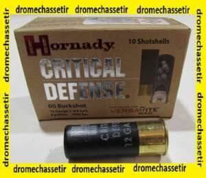 BOITE DE 10 CARTOUCHES HORNADY CAL 12/70 CHEVROTINES CRITICAL DEFENSE 86240