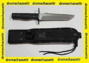 Couteau de combat a fixation baïonnette , K25 Tyrant, lame 16cm avec etui cordura