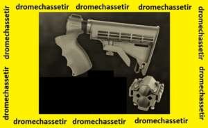 kit poignet et crosse pour mossberg 500, 590, maverick 88, avec montage triple rail de canon