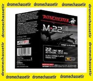 Pack de 400 cartouches Winchester M22, Black lead round nose, 40grs