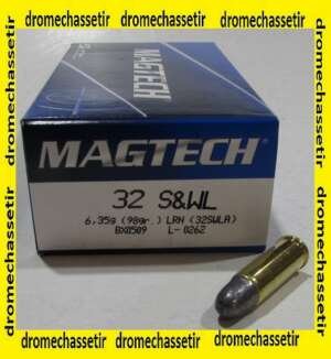 BOITE 50 CARTOUCHES MAGTECH, CAL 32 Smith & Wesson long, LRN 98 GRAINS