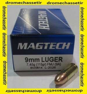 boites de 50 cartouches Magtech , 9x19 Luger , FMJ, 115 Grains