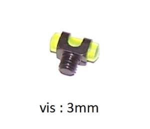 Mire vert fluo pour fusil avec vis de diametre de 3mm