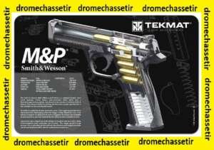 Tapis de nettoyage neoprene decor Pistolet Smith & Wesson MP coupe didactique