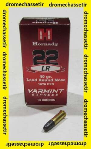 boite 50 cartouches de 22Lr, Hornady Varmint Express, Lead round nose, 40grs