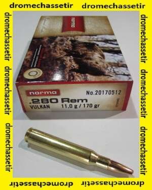 1 boite de 20 cartouches de calibre 280 Remington, de marque Norma, ogives Vulkan de 170 grains