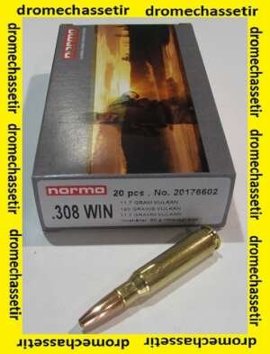 1 boite de 20 cartouches de calibre 308 Winchester, Norma, Vulkan de 180 grains