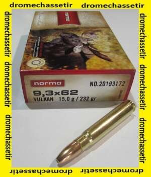 1 boite de 20 cartouche Norma , vulkan 232 grains calibre 9,3x62
