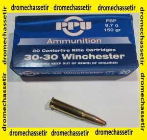 1 boite de 20 cartouches de calibre 30-30 winchester , Partizan 150 grains FSP