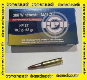 1 boite de 20 cartouches de calibre 308 winchester , Partizan 168 grains BTHP Match