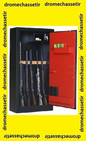 Coffre Fort Elite Pionner modele Pioneer II-15 pour 15 armes avec optiques et coffre interieur, poids 95kg