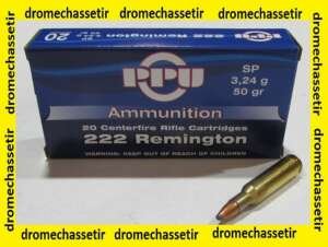 Boite 20 cartouches Partizan, 222 remington, 50 grains soft point, A032
