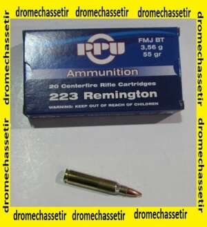boite 20 cartouches Partizan , cal 223 remington FMJBT 55 grains, special AR15