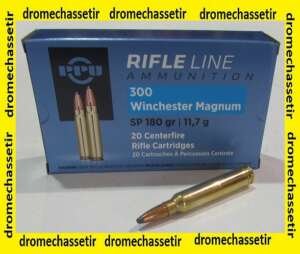 Boite 20 cartouches Partizan cal 300 winchester magnum, 180 grains Soft Point