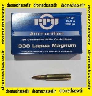 1 boite de 20 cartouches de 338 Lapua Magnum, Partizan 250 grains BTHP